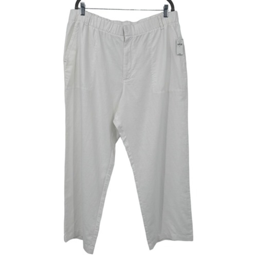 Gap 100% Linen‎ Straight Leg Pants White Size XL NWT
